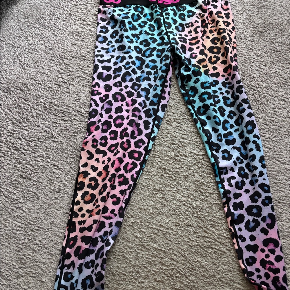 PSD Pink and Orange Leopard Print Leggings